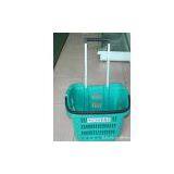 Plastic Shopping Basket With Wheel Green/ Red 30 Liter thumbnail-1