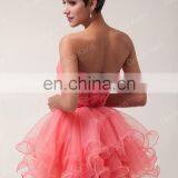 Grace Karin Strapless Watermelon Red Beaded Cocktail Dresses Short CL6077-1 thumbnail-5