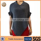 Women fashion knitted wholesale cashmere poncho