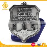 3D Customized Canyon Waterfall Metal Medal in Antique Silver