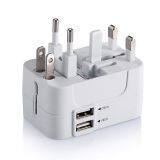 2018 Coorporate Gift Universal Travel Adapter With US UK EU AUS Plug Adaptor ,2.1A Dual USB Port thumbnail-2