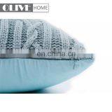High Quality Home Decorative Light Blue Cushion Cover With Jacquard Cable Knit thumbnail-4