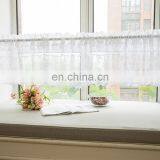 Hot Sale American Village Style Kitchen Cafe White Floral Sheer Finished Partition Half Short Lace Decorative Curtains