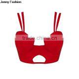 Jenny Fashion Wholesale 2016 New White Beige Red Yellow Sey Cute Women Strap Bandage Bustier Crop Tops thumbnail-1