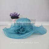 2015 New Style Women Wide Brim Flower Sinamay Hat In Different Color thumbnail-1