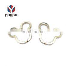 Unique Design Stainless Steel Flat Mickey Mouse Shape Split Key Ring Small Metal For Keychain thumbnail-4