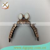 8.5*5cm LOVE Flower Print Decoration Red Copper Metal Purse Frames White Kiss Clasp