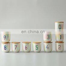 INS Minimalism Style Aromatherapy Candle Customized Wax With Wooden Lid Digital Ceramic Jar Electroplating Scented Candle thumbnail-4