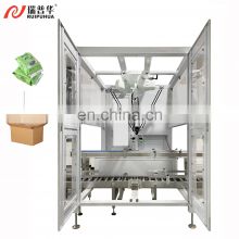 Automatic case packer robot arm biscuits cakes burgers foods carton box filling packing machine