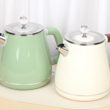 Vintage electric kettle 1.8L double layer anti scald 304 stainless steel household automatic power off kettle