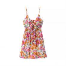 2025 Fashion Seaside Ball Lotus Leaf Edge European and American French Printed Strap Skirt thumbnail-4