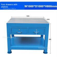 Steel Workstation With Drawers for Chicago Machine Shops, Fully Welded Frame & Dampening Design - Heavy Duty CNC Tool Storage Wholesale thumbnail-1