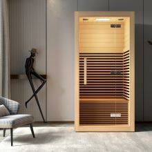 Minimalist Style Wooden Indoor Wet Steam Sauna Room With Bluetooth Speaker and Touch Control thumbnail-1