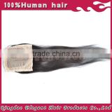 Unprocessed indian Remy Hair silky straight middle parting silk base closure