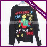 Fashion Acrylic Xmas Tree With Colorful Poms Jumpers,hot Sale Xmas Jumpers thumbnail-1