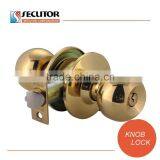 Satin Stainless Steel Cylindrical Knob Entrance Door Lock thumbnail-5