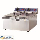 Table-top fryers for chips two tank two basket healthy fryer with fry basket for deep fat fryer (SY-TF26 SUNRRY)