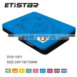 Full plastic home dvd player with usb led display