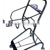 Double layers powder basket trolley for shopping system