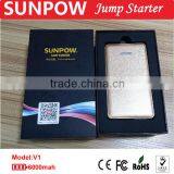 Sunpow 12v 6000mah Luxury Gold Color and Ultrathin Manufacturer of Jumper Car Jump Starter thumbnail-5