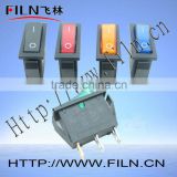 Button Red ON OFF Blue Waterproof Rocker Switch With Lamp