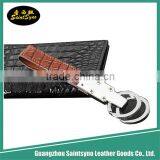 Customized high-grade good quality brand logo leather multi key chain embossed leather keychain