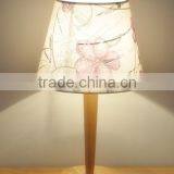 2016 Small Decorative Table Lamp, Gift Lamp, Table Lamp in Wooden Base, Fabric Flower Lampshade thumbnail-1