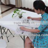 White Plastic Outdoor Banquet Square Folding Table thumbnail-1