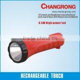 High Power Plastic 0.5W Led Flashlight, Rechargeable Led Torch Quality Choice