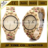 2016 new fashion women wood watch print flower wholesale wood watch