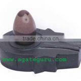Narmada Shiva Linga With Black Stone Base : Wholesale Gemstone Narmada Shiva Linga thumbnail-1