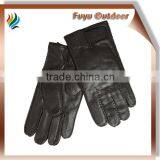 Cheap Yiwu Short Black Driving Cowhide Plain Style Lined Worker Mens Leather Gloves Black