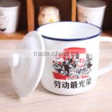 12 oz ceramic printed enamel mugs