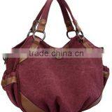 Wholesale Custom Canvas Lady Handbags With Leather thumbnail-2