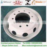 22.5x8.25 White Bus Tubeless Steel Wheel