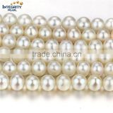 Freshwater loose pearl strands wholesale 7mm near round natural pearl string