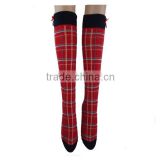 GSW-51 wholesale custom made knee-high red cotton women socks