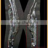 Fancy Silver Sequin Beaded Trim AI-2409 thumbnail-1
