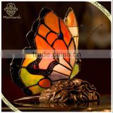2016 European Style Retro Colored Glass Butterfly Creative Tiffany Table Lamp, Living Room Light