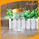 300ml PET Clear Plastic Health Care Pill Bottle With Golden Screw Lids thumbnail-2