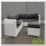 Audu 4 Pieces Resin Wicker Loungest White Aluminium Outdoor Sofa thumbnail-4