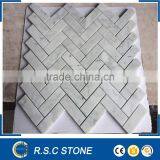 Carrara White Herringbone Mosaic thumbnail-1