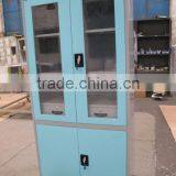 Steel Swing Doors Glass Cupboard Storage Bookshelf thumbnail-1