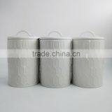 Powder-Coated Retro Metal Embossed Dianond Tea Coffee Sugar Storage Canister,Bread Bin,Cake Tin thumbnail-5