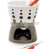 Stoneware Fondue Set With Decal Printing, Beautoful Fondue Set thumbnail-2