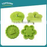 Toprank Custom Rabbit And Flower Shaped 2pcs 3D Cookie Press Plunger Cookie Stamp Plastic Mini Cookie Cutter Set With Handle thumbnail-1