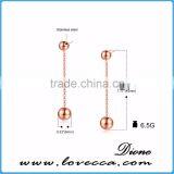 Latest Simple Stainless Steel Design Rose Gold Long Earrings Women Jewelry thumbnail-5