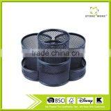 3 Compartments Multi Purpose Metal Mesh Pencil Holder thumbnail-1