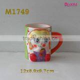 Modern Colorful Ceramic Girl Design Cup thumbnail-1