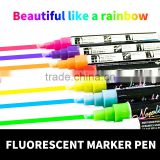 Multi-color fluorescent highlighter durable marker pen / double-end fluorescent magic marker pen